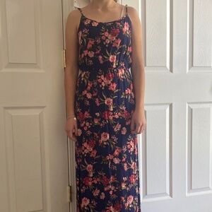 Forever 21 blue pink flower dress s